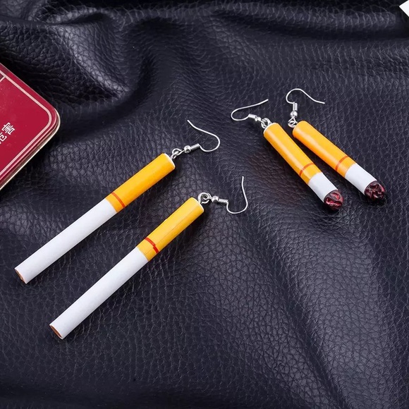 Jewelry - Plastic cigarette butt earrings two styles